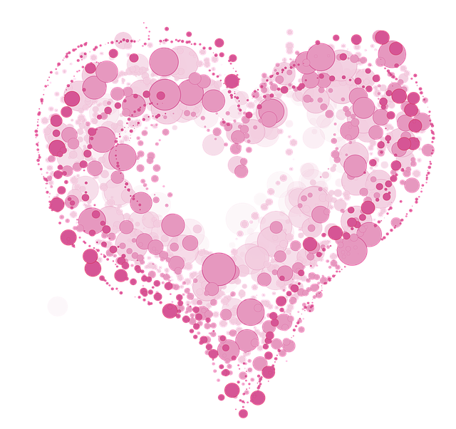 pink heart made of small circles